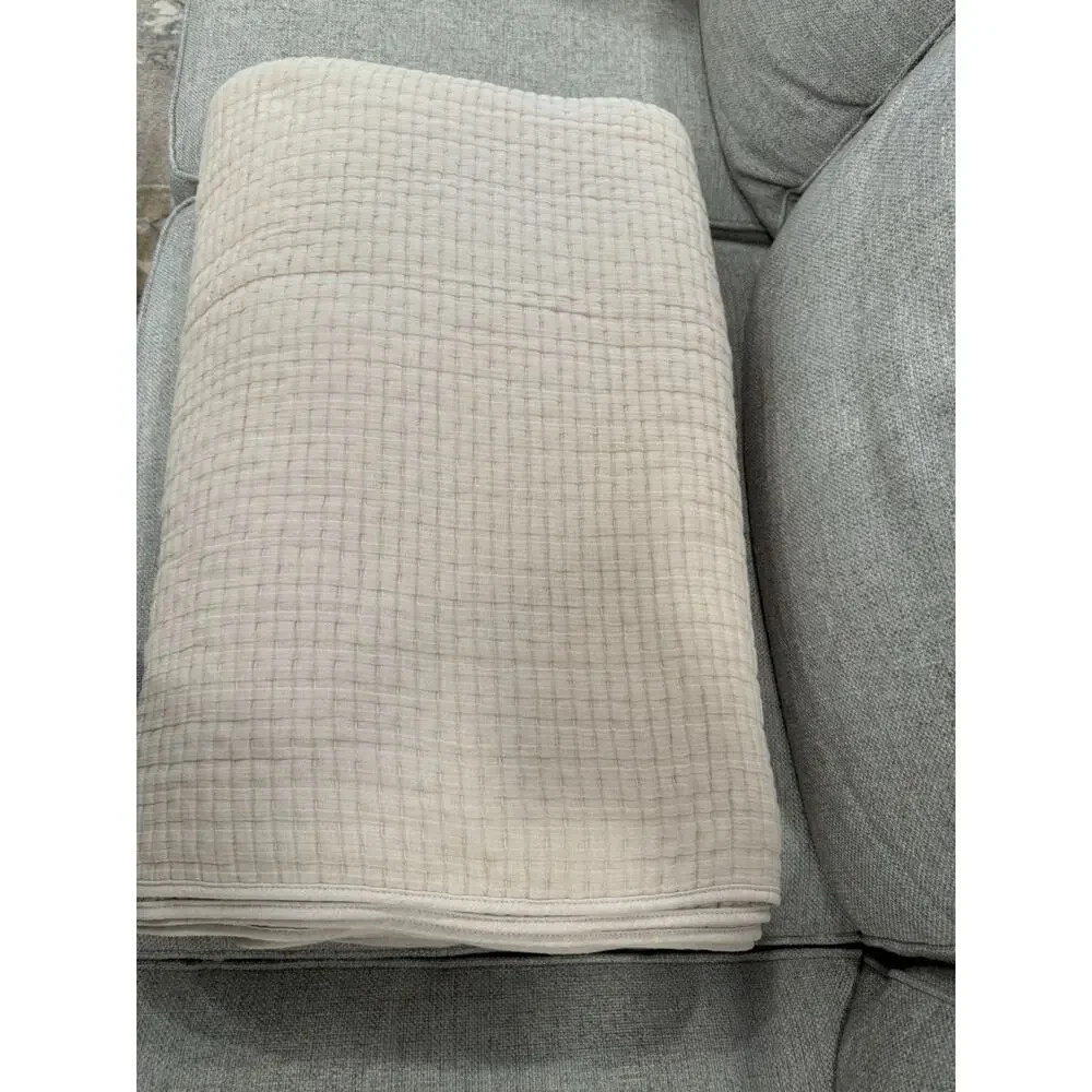 Parachute Air Organic Cotton Quilt King/cal King Bisque & 2 Kg Sz Shams NEW $398